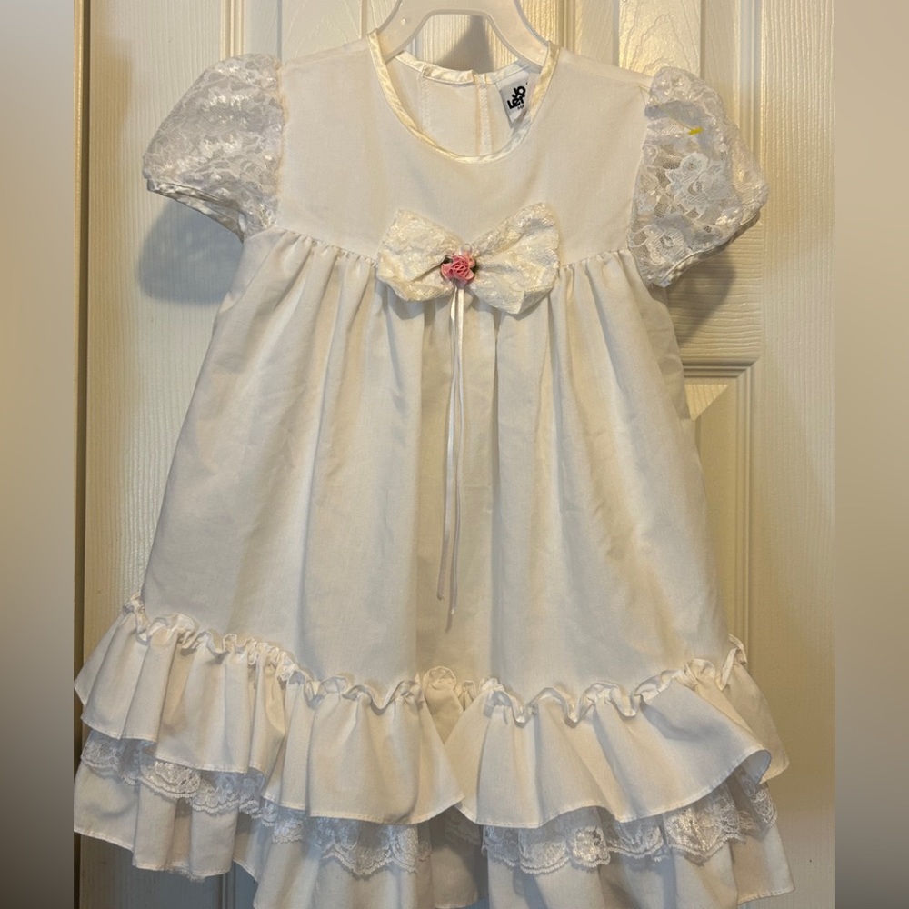 JoLene Beautiful🤩Vintage Babydoll White Toddler👧🏻Dress👗Sz 4T